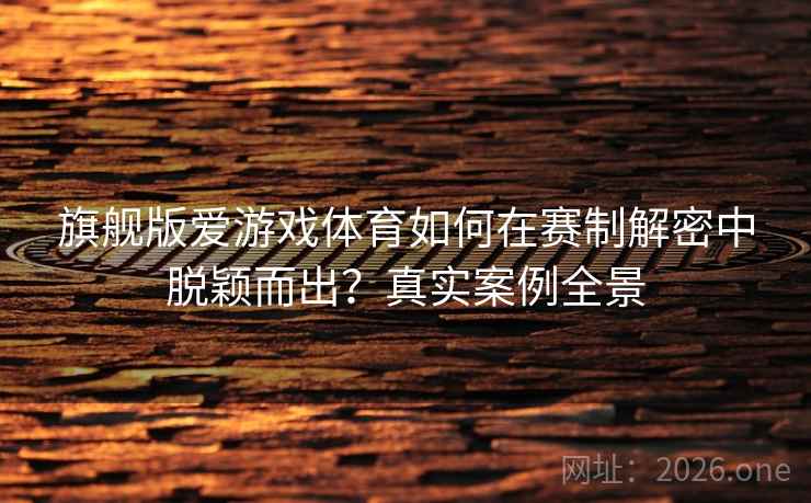 旗舰版爱游戏体育如何在赛制解密中脱颖而出？真实案例全景